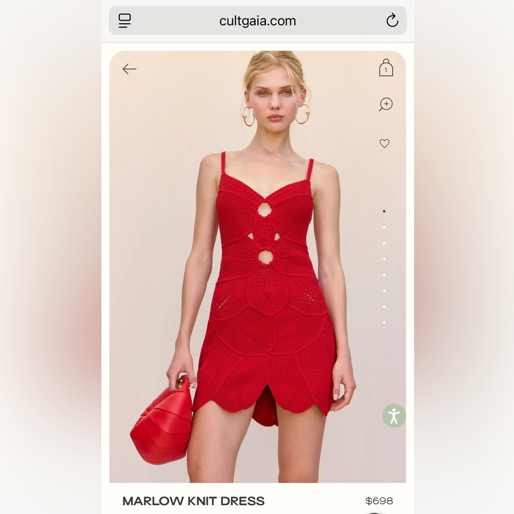 NWT Cult Gaia Red Cutout Knit Mini Dress